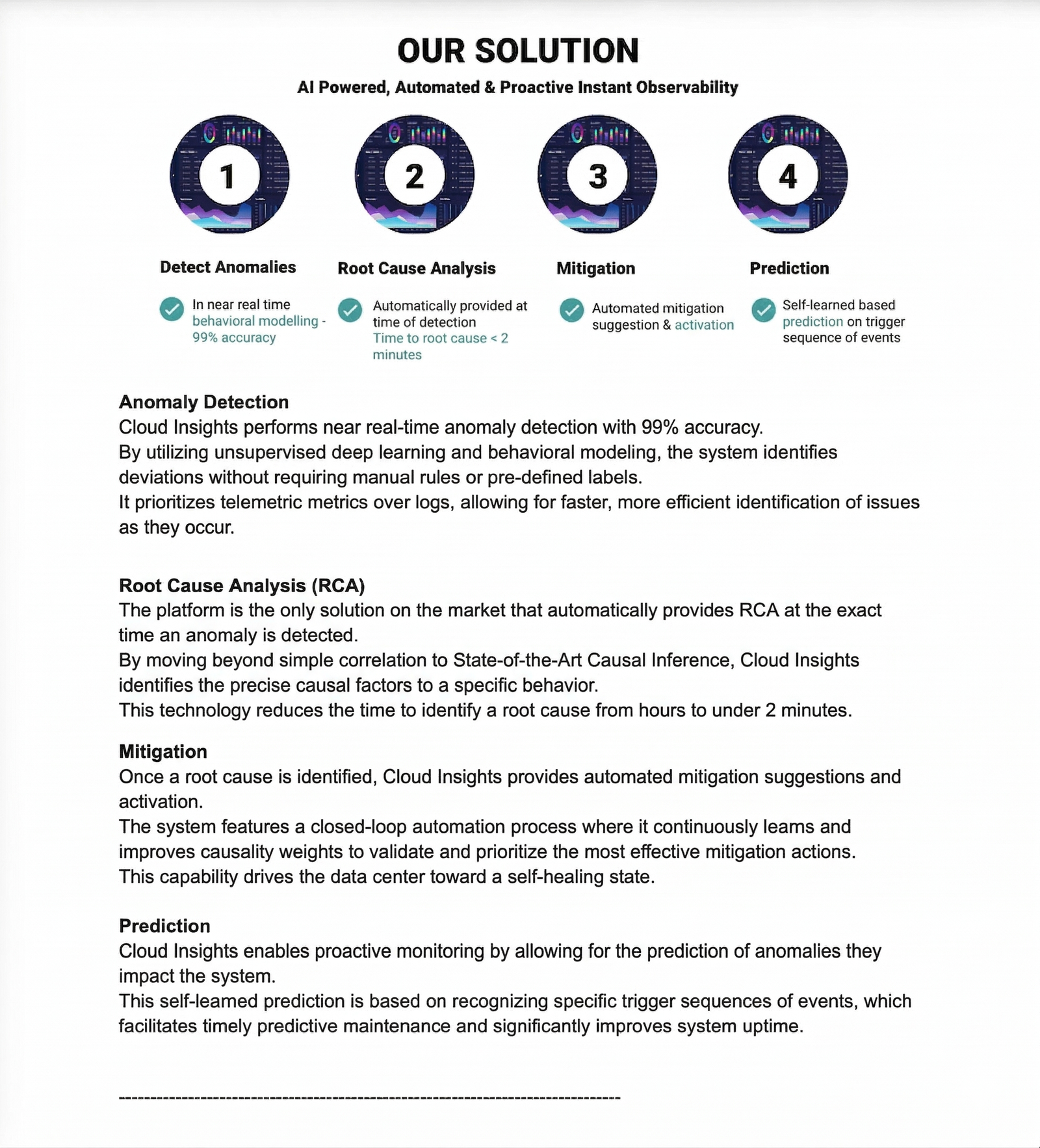 Cloud Insights solution pillars